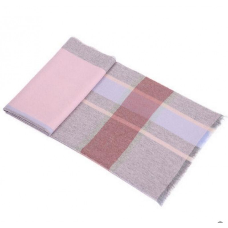 Pure Cashmere Scarves Pink Plaid Women Fashional Winter Scarf